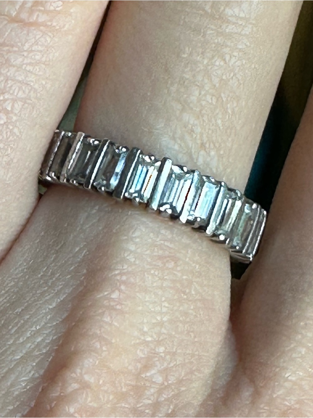 Sterling Silver baguette eternity band